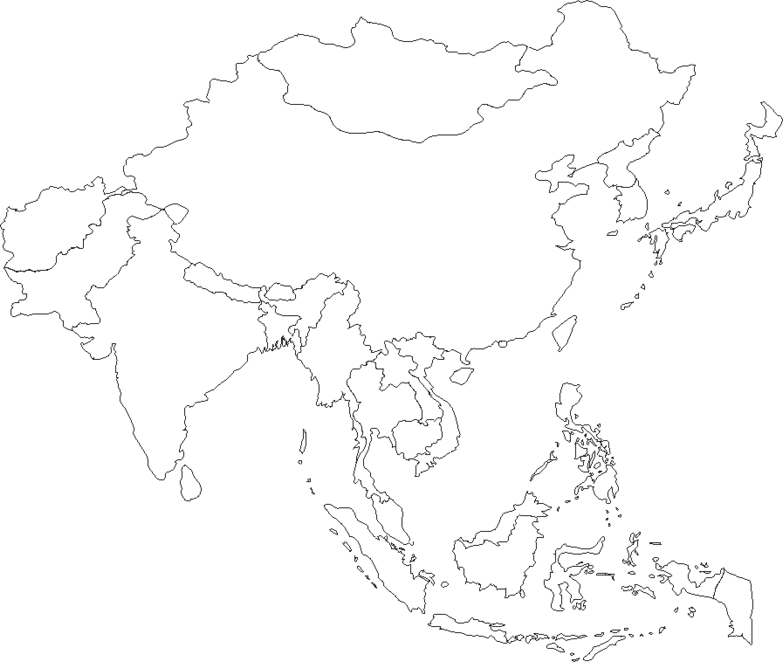 Outline Map Of Asia And South Pacific 41