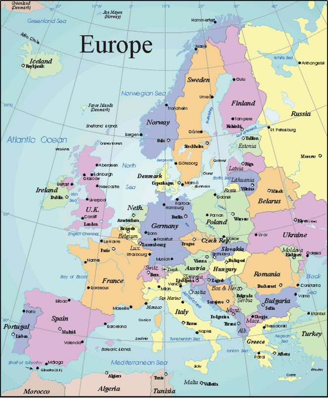 simple world map with country names