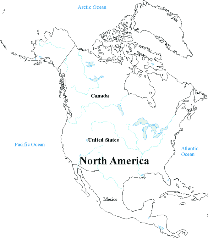 Free Printable Coloring Page Of North America