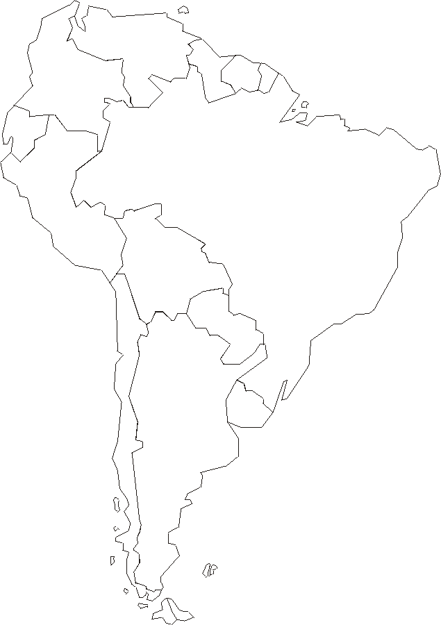 Large Blank Map Of South America