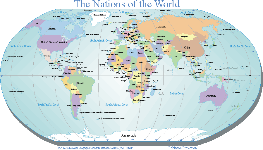 Printable World Map With Countries