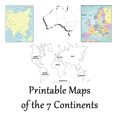 Printable Maps of the 7 Continents
