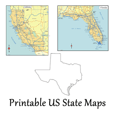 Printable US State Maps