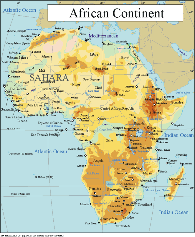 Printable Map of Africa #5