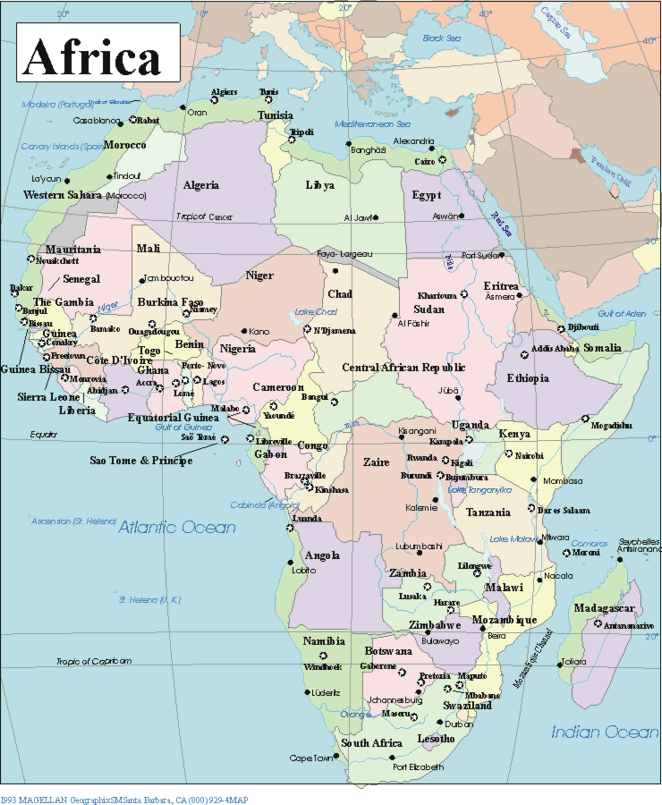 Printable Map of Africa #6