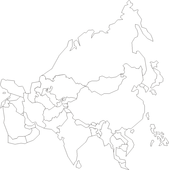 Printable Map of Asia #4