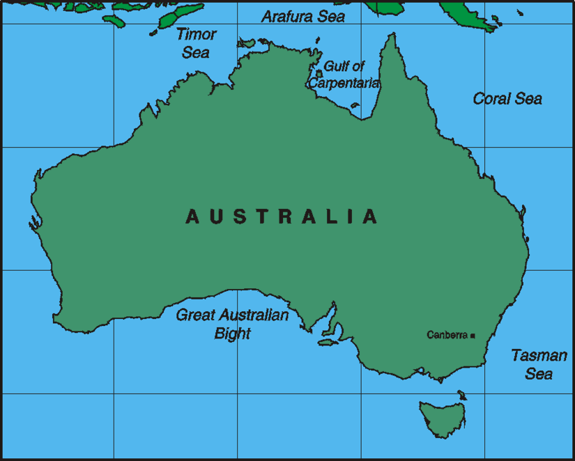 Printable Map of Australia #5