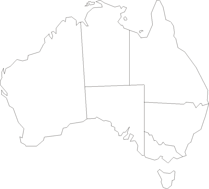 Printable Map of Australia #7