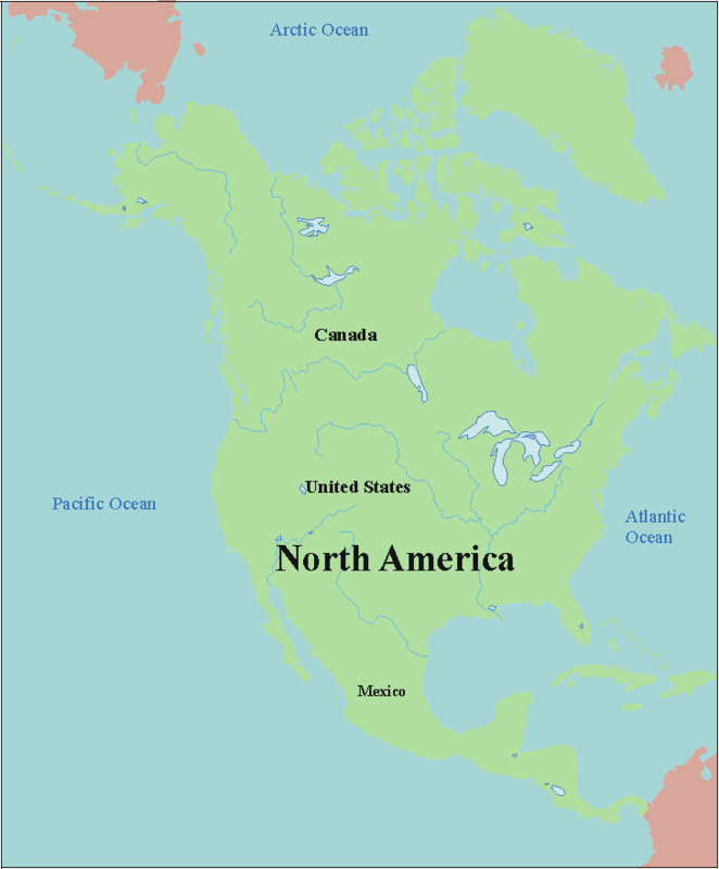 Printable Map of North America #1