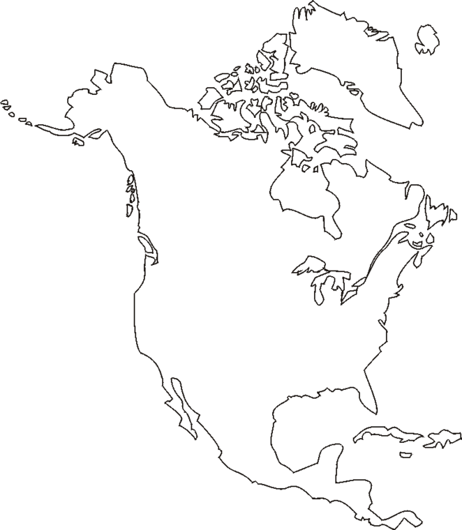 Printable Map of North America #2
