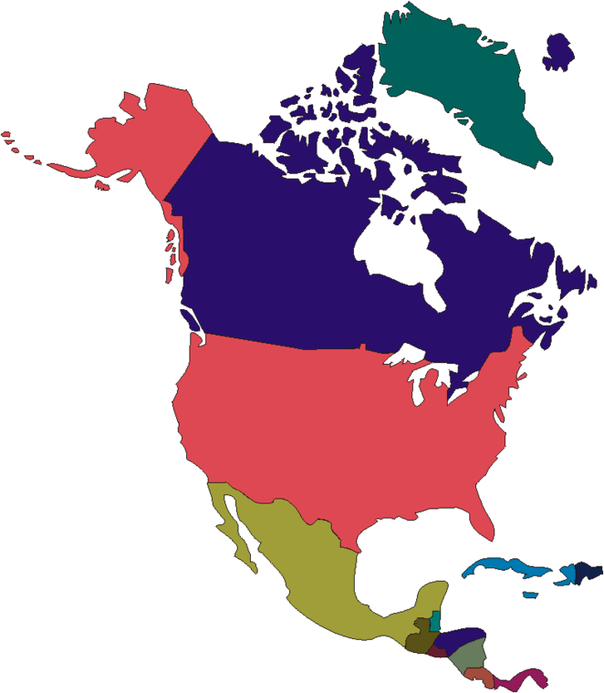 Printable Map of North America #3
