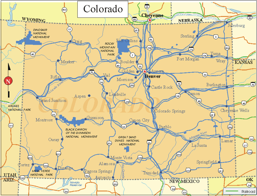 Colorado - Printable State Map #2