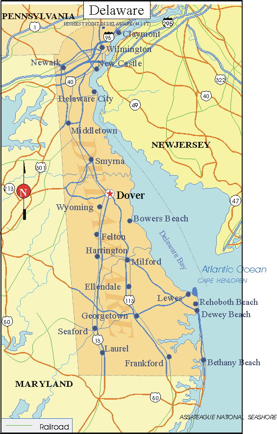 Delaware - Printable State Map #2
