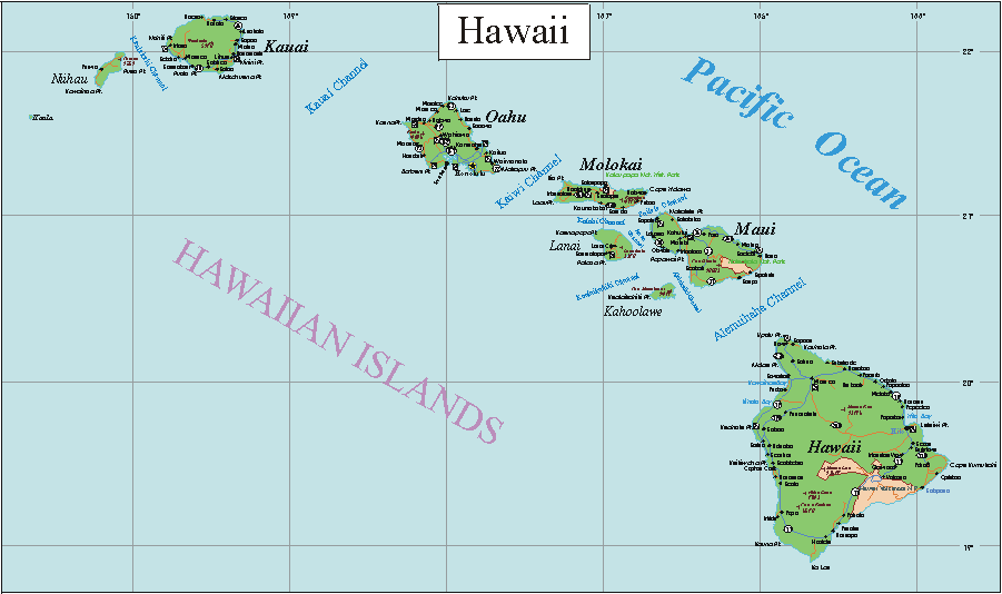 Hawaii - Printable State Map #2