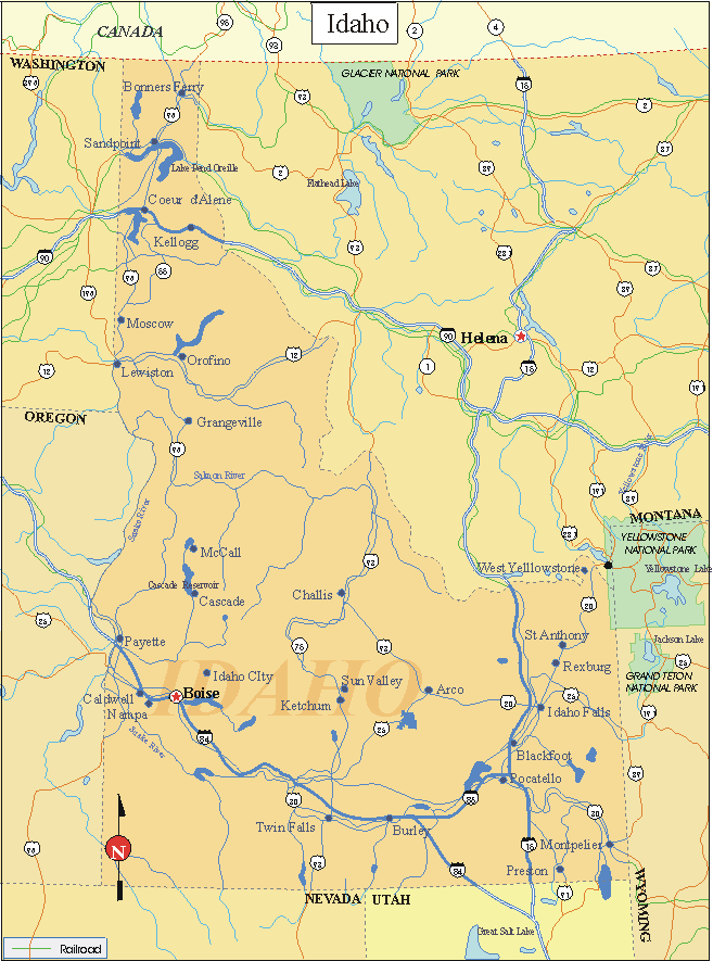 Idaho - Printable State Map #2