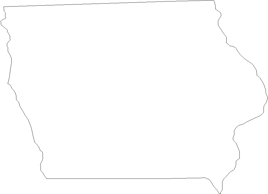 Iowa - Printable State Map #1