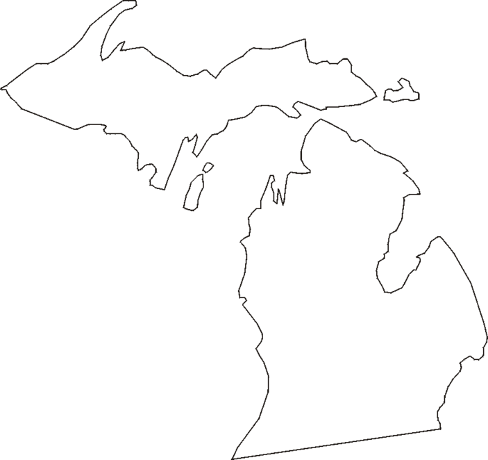 Michigan - Printable State Map #1