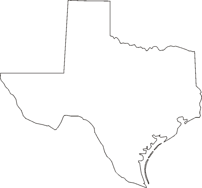 Texas - Printable State Map #1
